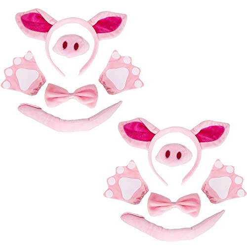 SGBETTER 10 Stück Schwein Kostüm Zubehör Set Schweineohren Stirnband Schweineschwanz Nase Fliege Handschuhe Kostüm Zubehör für Halloween Cosplay Schwein Themenparty SGBETTER 10 Stück Schwein Kostüm Zubehör Set Schweineohren Stirnband Schweineschwanz Nase Fliege Handschuhe Kostüm Zubehör für Halloween Cosplay Schwein Themenparty von SGBETTER