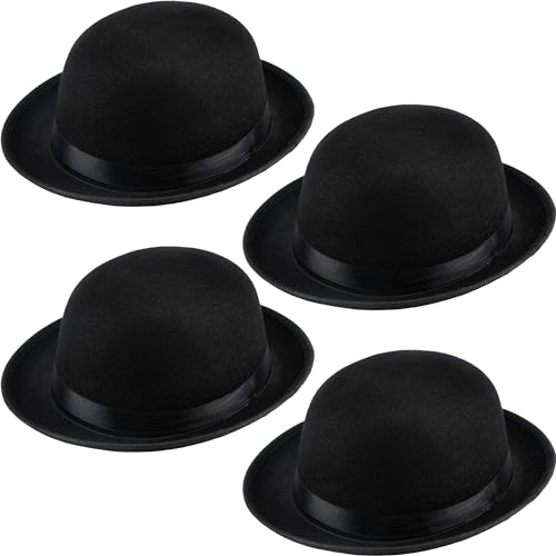 SGBETTER Bowler-Hüte für Kinder, Derbyhut, Bowler, Zylinderhut für Kinder, Verkleidungen, Partys, Kostüm-Zubehör, 4 Stück SGBETTER Bowler-Hüte für Kinder, Derbyhut, Bowler, Zylinderhut für Kinder, Verkleidungen, Partys, Kostüm-Zubehör, 4 Stück von SGBETTER