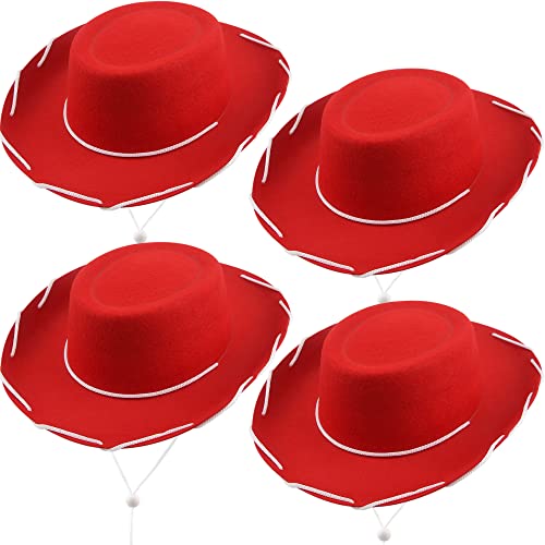 SGBETTER Cowboyhut für Kinder, Filz, Cowboyhut, Holzig inspirierter Kostümhut, Westernhut, Rodeo-Stil, Hüte für Cowboy-Themenpartys, Halloween, Geburtstag, Weihnachten, Zubehör, 4 Stück SGBETTER Cowboyhut für Kinder, Filz, Cowboyhut, Holzig inspirierter Kostümhut, Westernhut, Rodeo-Stil, Hüte für Cowboy-Themenpartys, Halloween, Geburtstag, Weihnachten, Zubehör, 4 Stück von SGBETTER