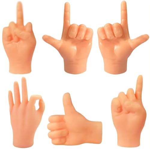 SGERUFZ 6 Stück Mini Hände Fingerpuppen, Kleine Hände, Tiny Hands, Gummi Fingerpuppen, Linke und Rechte Hand, Finger Puppets Streichspielzeug für Haustier, Katzen, Kinder, Spiele Party SGERUFZ 6 Stück Mini Hände Fingerpuppen, Kleine Hände, Tiny Hands, Gummi Fingerpuppen, Linke und Rechte Hand, Finger Puppets Streichspielzeug für Haustier, Katzen, Kinder, Spiele Party von SGERUFZ