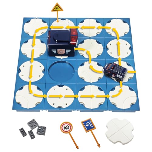 SGILE 16tlg. STEM Straßenbauer Puzzle Brettspiel für Kinder ab 3 Jahren, Kinderspiel, Straßenbau Set mit Verkehrszeichen, Kinderspiel für Jungen & Mädchen von 3-7 Jahren, Geschenk (Polizeiauto) SGILE 16tlg. STEM Straßenbauer Puzzle Brettspiel für Kinder ab 3 Jahren, Kinderspiel, Straßenbau Set mit Verkehrszeichen, Kinderspiel für Jungen & Mädchen von 3-7 Jahren, Geschenk (Polizeiauto) von SGILE
