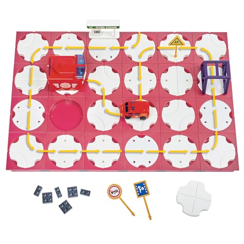 SGILE 24tlg. STEM Straßenbauer Puzzle Brettspiel für Kinder ab 3 Jahren, Kinderspiel, Straßenbau Set mit Verkehrszeichen, Kinderspiel für Jungen & Mädchen von 3-7 Jahren, Geschenk (Löschwagen) SGILE 24tlg. STEM Straßenbauer Puzzle Brettspiel für Kinder ab 3 Jahren, Kinderspiel, Straßenbau Set mit Verkehrszeichen, Kinderspiel für Jungen & Mädchen von 3-7 Jahren, Geschenk (Löschwagen) von SGILE