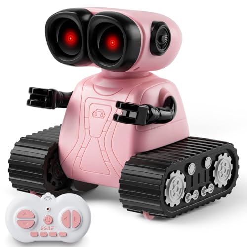 SGILE Ferngesteuerter Roboter Spielzeug mit LED Augen und Musik, Intelligent Programmierbar RC Roboter für Kinder 3 4 5 6 7 8 Jahre, RC Spielzeug Roboter für Jungen Mädchen Geburtstag Geschenk, Pink von SGILE