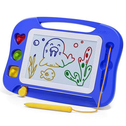 SGILE Zaubertafel Kinder Magnetische Maltafel, Bunt löschbare magnettafel mit Magnetstift und 3 Stempeln, Zaubermaltafel für Reise, Autofahrt, Geburtstag, pädagogisches Geschenk für Kleinkinder, Blau SGILE Zaubertafel Kinder Magnetische Maltafel, Bunt löschbare magnettafel mit Magnetstift und 3 Stempeln, Zaubermaltafel für Reise, Autofahrt, Geburtstag, pädagogisches Geschenk für Kleinkinder, Blau von SGILE