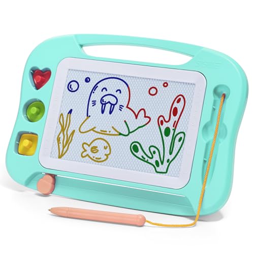 SGILE Zaubertafel Kinder Magnetische Maltafel, Bunt löschbare magnettafel mit Magnetstift und 3 Stempeln, Zaubermaltafel für Reise, Geburtstag, pädagogisches Geschenk für Kleinkinder,Grün SGILE Zaubertafel Kinder Magnetische Maltafel, Bunt löschbare magnettafel mit Magnetstift und 3 Stempeln, Zaubermaltafel für Reise, Geburtstag, pädagogisches Geschenk für Kleinkinder,Grün von SGILE