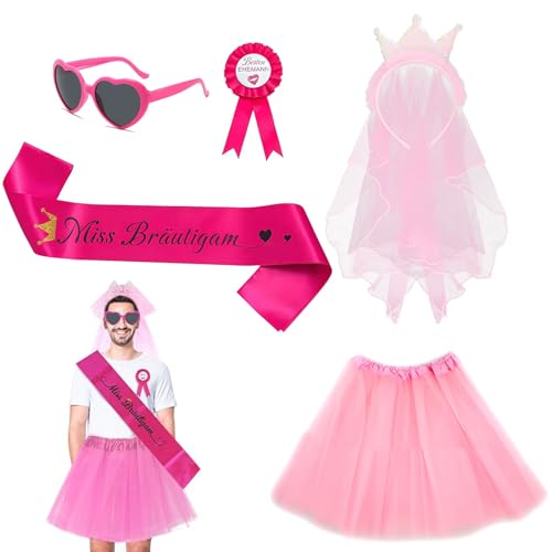 SGQTGIMU 5 Stück Junggesellenabschied Männer Kostüm Herren Junggesellenabschied Jga Kostüm Männer Jga kostüm Set mit tütü Herren, Schärpe, Abzeichen und Haarreif für Hochzeitsparty Spoof SGQTGIMU 5 Stück Junggesellenabschied Männer Kostüm Herren Junggesellenabschied Jga Kostüm Männer Jga kostüm Set mit tütü Herren, Schärpe, Abzeichen und Haarreif für Hochzeitsparty Spoof von SGQTGIMU
