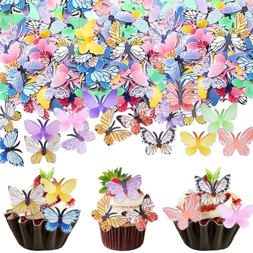 SGQTGIMU 72 Stück Essbare Schmetterlinge für Torte, Tortendeko Schmetterling, Essbare Schmetterlings-Kuchen-Deckel für Hochzeit, Geburtstagsdeko, Jubiläum SGQTGIMU 72 Stück Essbare Schmetterlinge für Torte, Tortendeko Schmetterling, Essbare Schmetterlings-Kuchen-Deckel für Hochzeit, Geburtstagsdeko, Jubiläum von SGQTGIMU
