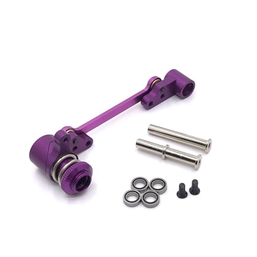 SGREHJDR Upgrade Metall Lenkung for Wltoys 144010 144001 144002 124016 127017 124018 124019 LC 1/14 RC Auto Teile(Purple) von SGREHJDR
