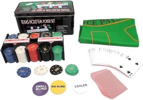 Texas Hold Em Poker/Blackjack Set - Pro Pokerset mit 200 Poker-Chips/Pokerkarten Karten/Spielteppich Texas Hold Em Poker/Blackjack Set - Pro Pokerset mit 200 Poker-Chips/Pokerkarten Karten/Spielteppich von SGSspecial