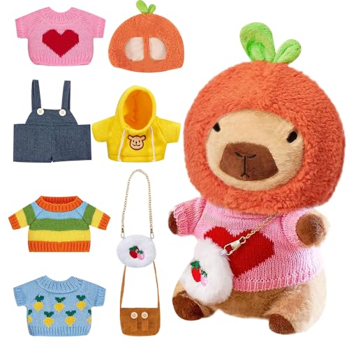 SGZIOO 9 Stück Capybara Kuscheltier, 25cm Capybara Plüschtier mit Kleidung und Rucksäcken,DIY Kabibara Kuscheltiere, Wasserschwein Plüschtier for Kleines Kinder Geburtstagsgeschenkv Home Deko SGZIOO 9 Stück Capybara Kuscheltier, 25cm Capybara Plüschtier mit Kleidung und Rucksäcken,DIY Kabibara Kuscheltiere, Wasserschwein Plüschtier for Kleines Kinder Geburtstagsgeschenkv Home Deko von SGZIOO
