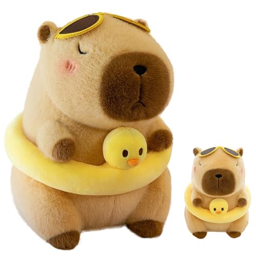 SGZIOO Capybara Kuscheltier 30cm, Capybara Plüschtier mit Schwimmring und Sonnenbrille, Wasserschwein Kuscheltier, Kabibara Kuscheltiere für Kinder und Sammler Plüsch Kissen Wurfkissen Geschenks SGZIOO Capybara Kuscheltier 30cm, Capybara Plüschtier mit Schwimmring und Sonnenbrille, Wasserschwein Kuscheltier, Kabibara Kuscheltiere für Kinder und Sammler Plüsch Kissen Wurfkissen Geschenks von SGZIOO