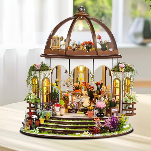 SGZIOO DIY Miniature House, Miniatur Haus Selber Bauen, Miniatur Haus Bausatz mit LED Licht, Möbel und Werkzeug Machen, Miniaturhaus für Erwachsene und Kinder, Machen Sie Eigenes Kreatives Geschenk von SGZIOO