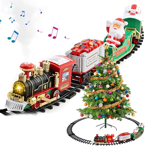 SGZIOO Eisenbahn Weihnachtsbaum Elektrisch mit Dampf und GeräUschen, Weihnachtszug für Den Tannenbaum mit Schienen & Licht, Schwebender Zug Weihnachtsbaum, Weihnachtsbaum Zug Schwebend für Kinder Ab 3 SGZIOO Eisenbahn Weihnachtsbaum Elektrisch mit Dampf und GeräUschen, Weihnachtszug für Den Tannenbaum mit Schienen & Licht, Schwebender Zug Weihnachtsbaum, Weihnachtsbaum Zug Schwebend für Kinder Ab 3 von SGZIOO