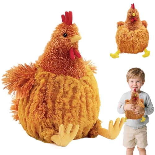 SGZIOO Huhn Kuscheltier, 25cm Kuscheltier Huhn, Weiches Huhn Plüschtie, Simuliertes Tier Huhn Plüschtier, Hühner Spielzeug für Kinder Jungen Mädchen, Weihnachten Tolle Geschenkidee von SGZIOO