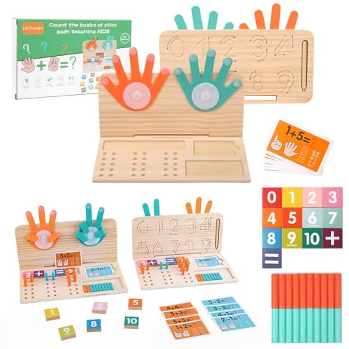 SGZIOO Montessori Spielzeug ab 4 5 6 Jahre, Montessori Mathe Lernspielzeug, Multifunktional Montessori Holzspielzeug, Doppelseitig, Fingerzähl-Mathespielzeug Geschenk für Vorschule Jungen Mädchen SGZIOO Montessori Spielzeug ab 4 5 6 Jahre, Montessori Mathe Lernspielzeug, Multifunktional Montessori Holzspielzeug, Doppelseitig, Fingerzähl-Mathespielzeug Geschenk für Vorschule Jungen Mädchen von SGZIOO