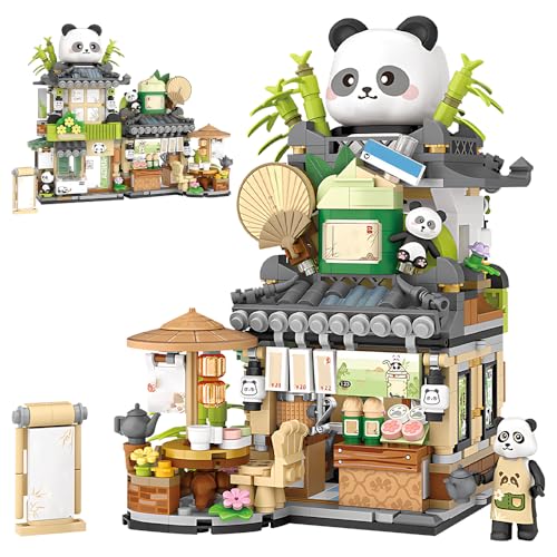 SGZIOO Panda Haus Mini Bausteine, 860 Teile Mini Bausteine Haus, Panda Klemmbausteine Teehaus, mini Street View Modular Architektur Modell, Kreatives DIY Klemmbausteine Haus Geschenk, Home Decors SGZIOO Panda Haus Mini Bausteine, 860 Teile Mini Bausteine Haus, Panda Klemmbausteine Teehaus, mini Street View Modular Architektur Modell, Kreatives DIY Klemmbausteine Haus Geschenk, Home Decors von SGZIOO