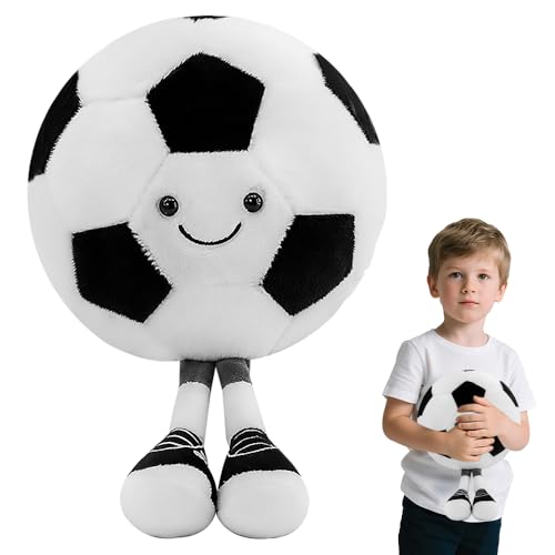 SGZIOO Plüsch Fußball Spielzeug, 25cm Plüsch Football, Süß und Weich Fussball Kuscheltier, Fußball Plüschtier Spielzeug, Fußball Kissen, Fußballkissen Plüschtier für Mädchen, Jungen, Fußball Liebhaber von SGZIOO