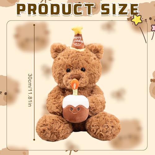 SGZIOO Teddy Plüschtier, 30CM Teddybär mit Kuchen und Hat, Plüschtier Teddy Geschenk für Kinderpartys, Weihnachten und Geburtstage für Jungen und Mädchen SGZIOO Teddy Plüschtier, 30CM Teddybär mit Kuchen und Hat, Plüschtier Teddy Geschenk für Kinderpartys, Weihnachten und Geburtstage für Jungen und Mädchen von SGZIOO