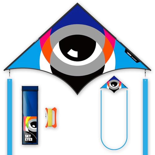 SGftre Delta Drachen für Erwachsene ＆ Kinder, Extrem Einfach zu Fliegen, Einzeilige Flugdrachen für Familie Outdoor-Spiele & Aktivitäten (Blau) von SGftre