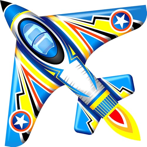 SGftre Kinder Drachen – Leichter ＆ Robuster Flugdrachen für Kinder und Erwachsene, Extrem leicht zu fliegendes,Perfekt für Outdoor-Aktivitäten mit Handle ＆ Drachenschnüre Good Flying(Blau, 1) von SGftre