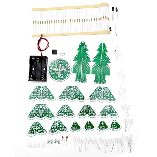 SHABD 3D-Stereo-Weihnachtsbaum-LED-Bausatz, Rot/Grün/Gelb, LED-Blitzschaltungssatz zum Üben und Lernen Des Lötens Von Elektronikteilen SHABD 3D-Stereo-Weihnachtsbaum-LED-Bausatz, Rot/Grün/Gelb, LED-Blitzschaltungssatz zum Üben und Lernen Des Lötens Von Elektronikteilen von SHABD