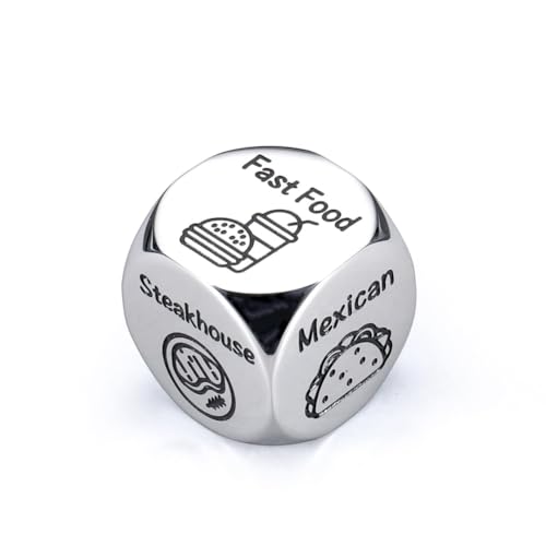 SHABD Essensentscheidungswürfel für Paare, Freundin, Ehemann, Ehefrau, Verabredung, Würfel, Geschenke für Ihn, Sie – EIN Langlebiges, Einfach zu Verwendendes Silber SHABD Essensentscheidungswürfel für Paare, Freundin, Ehemann, Ehefrau, Verabredung, Würfel, Geschenke für Ihn, Sie – EIN Langlebiges, Einfach zu Verwendendes Silber von SHABD
