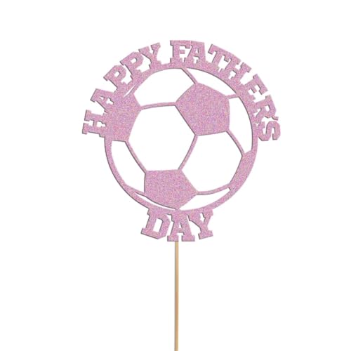 Happy Father's Day Fußball-Kuchenaufsatz mit Aufschrift "Dad Daddy", glitzernd, Kuchendekoration von SHAMSCO