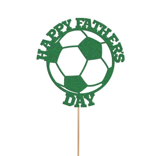 Happy Father's Day Fußball-Kuchenaufsatz mit Aufschrift "Dad Daddy", glitzernd, Kuchendekoration von SHAMSCO