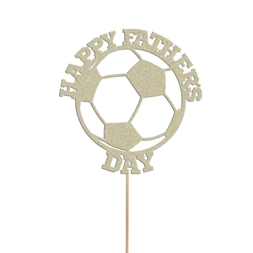 Happy Father's Day Fußball-Kuchenaufsatz mit Aufschrift "Dad Daddy", glitzernd, Kuchendekoration von SHAMSCO