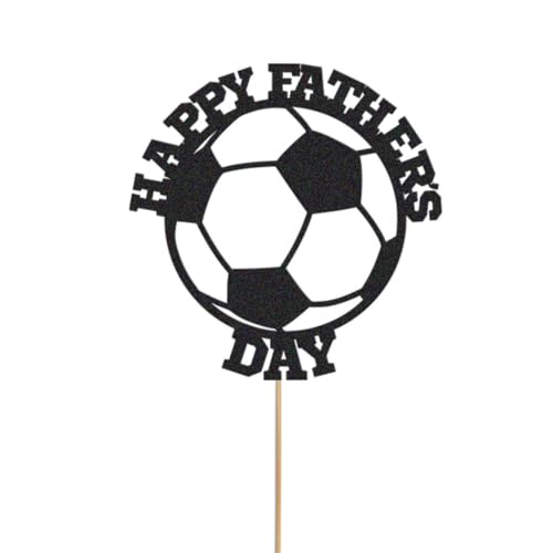 Happy Father's Day Fußball-Kuchenaufsatz mit Aufschrift "Dad Daddy", glitzernd, Kuchendekoration von SHAMSCO