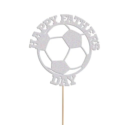 Happy Father's Day Fußball-Kuchenaufsatz mit Aufschrift "Dad Daddy", glitzernd, Kuchendekoration von SHAMSCO
