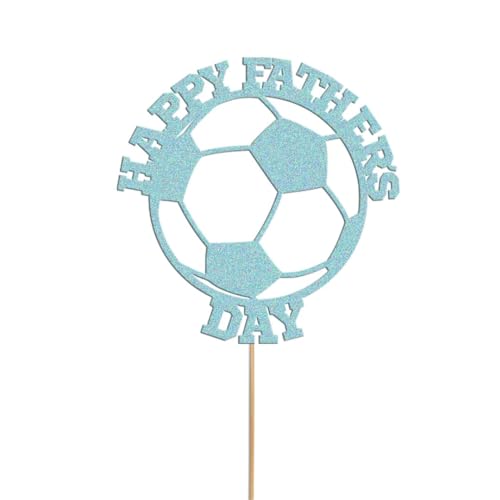 Happy Father's Day Fußball-Kuchenaufsatz mit Aufschrift "Dad Daddy", glitzernd, Kuchendekoration von SHAMSCO