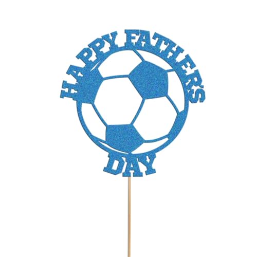 Happy Father's Day Fußball-Kuchenaufsatz mit Aufschrift "Dad Daddy", glitzernd, Kuchendekoration von SHAMSCO