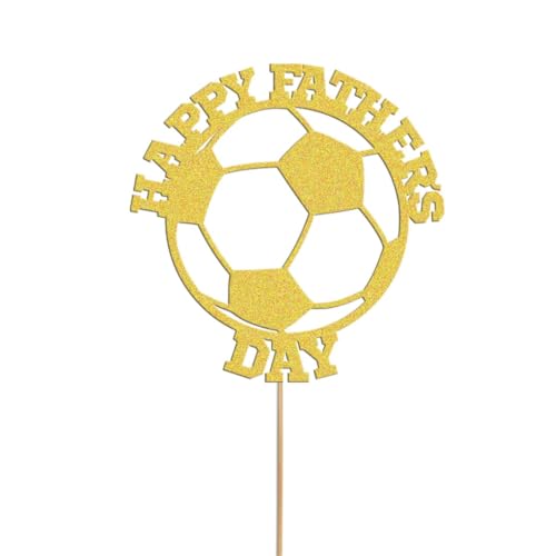 Happy Father's Day Fußball-Kuchenaufsatz mit Aufschrift "Dad Daddy", glitzernd, Kuchendekoration von SHAMSCO