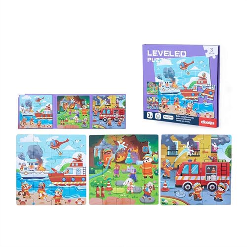Magnetpuzzle für Kinder, Fahrzeug Kinderpuzzle Magnet,Magnetspiel Puzzle,Reisespiele Kinder ab 3 Pädagogisches Puzzles,Magnetisches Puzzle für die Früherziehung von Kindern (Feuerwehrrettung) von SHANGYU