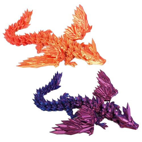 Pack of 2 3D Gedruckter Drache, Gedruckter Drache Lila,3D Crystal Dragon Figure Decor Realistische Beweglicher Drachen, Dracheneier Wohnkultur, FüR Autos, BüRos, Erwachsene Kinder Geschenke Spielzeug Pack of 2 3D Gedruckter Drache, Gedruckter Drache Lila,3D Crystal Dragon Figure Decor Realistische Beweglicher Drachen, Dracheneier Wohnkultur, FüR Autos, BüRos, Erwachsene Kinder Geschenke Spielzeug von SHANIKER