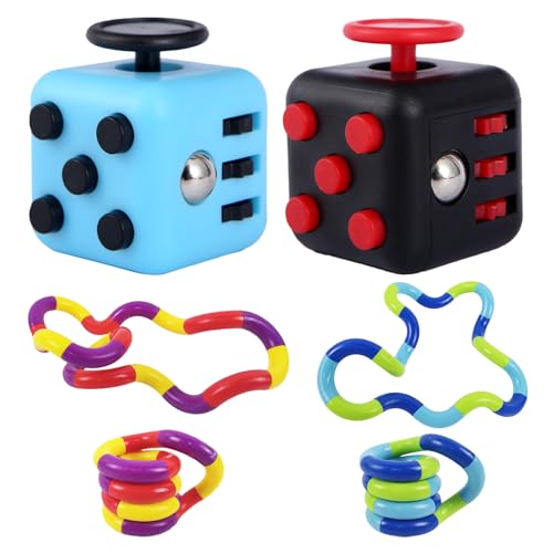 Pack of 6 Anti Stress Würfel Set – Autismus Spielzeug mit 6 Sides Function, Sensory Tuning Cube Toy, Fidget Twister Hand Toy,für Relieving Stress, Anxiety, Autism von SHANIKER