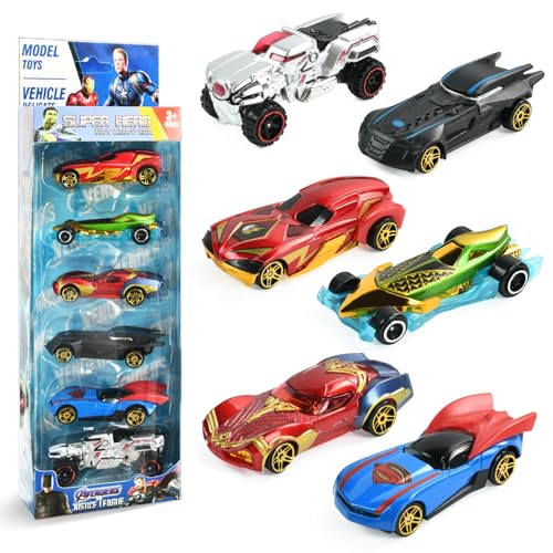 SHANKAM 6 Stück Auto Spielzeug Set,Kinder Spielzeugauto Set,Mini Rennauto Spielzeug,Mini Cars Autos,für 3-12 Jahre Jungen Mädchen Kinder(C) von SHANKAM