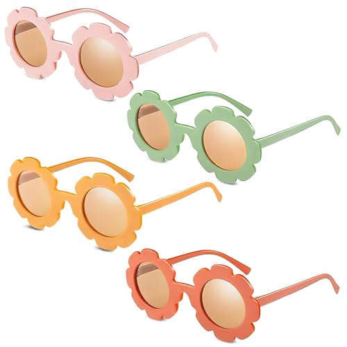 SHANKAM Kinder Blumen Sonnenbrillen, 4 Stück Süße Sonnenbrille, Party Brillen, Strandparty, Foto Requisiten SHANKAM Kinder Blumen Sonnenbrillen, 4 Stück Süße Sonnenbrille, Party Brillen, Strandparty, Foto Requisiten von SHANKAM