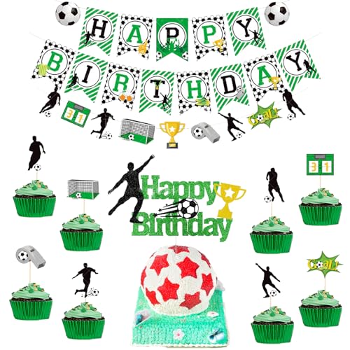 Dekorationen mit Fußballmotiven,11-teiliges Kuchendekorationsset – personalisierte Geburtstags-Kuchendekorationen – zuverlässiges Backzubehör, breite Anwendung, klassische Fußballaktion Dekorationen mit Fußballmotiven,11-teiliges Kuchendekorationsset – personalisierte Geburtstags-Kuchendekorationen – zuverlässiges Backzubehör, breite Anwendung, klassische Fußballaktion von SHAPEPOTY