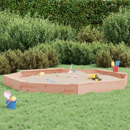 Sandkasten mit Sitzen Achteckig Massivholz Douglas Outdoor Spielgeräte von SHAPLE