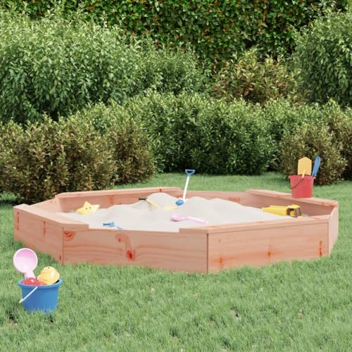 Sandkasten mit Sitzen Achteckig Massivholz Douglas Outdoor Spielgeräte von SHAPLE