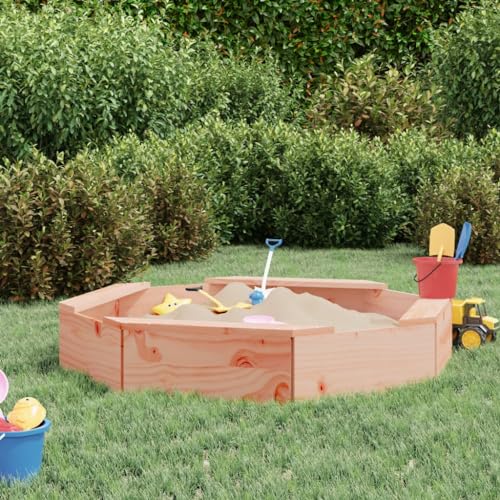 Sandkasten mit Sitzen Achteckig Massivholz Douglas Outdoor Spielgeräte von SHAPLE