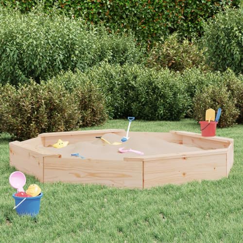 Sandkasten mit Sitzen Achteckig Massivholz Kiefer Outdoor Spielgeräte von SHAPLE