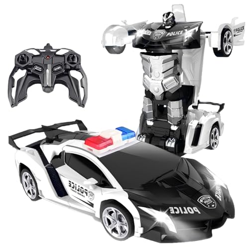 Ferngesteuertes Auto, 2,4 GHz, Polizei, Roboter, ferngesteuert, mit Licht RC Auto, 360 ° Rotation, für Kinder im Freien, Geschenk für Kinder im Alter von 4, 5, 6, 7, 8, 9 Jahren, Jungen, Mädchen Ferngesteuertes Auto, 2,4 GHz, Polizei, Roboter, ferngesteuert, mit Licht RC Auto, 360 ° Rotation, für Kinder im Freien, Geschenk für Kinder im Alter von 4, 5, 6, 7, 8, 9 Jahren, Jungen, Mädchen von SHAREMI