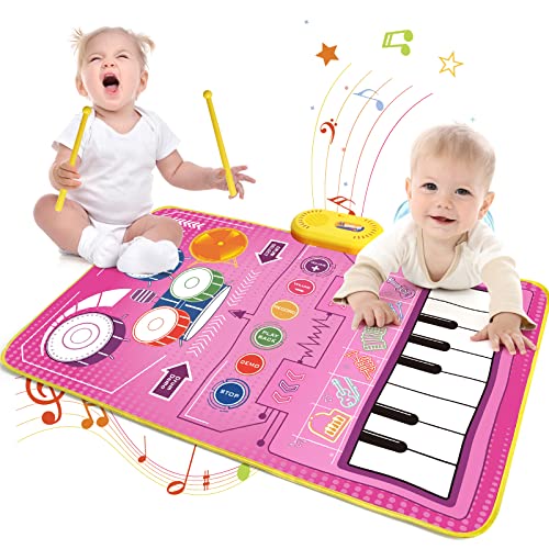 Musikteppich 2 in 1 mit Klavier und Trommel Lernspielzeug Geschenk Geburtstag Weihnachten für Kinder Montessori Spiele 3 4 5 Jahre von SHAREMI