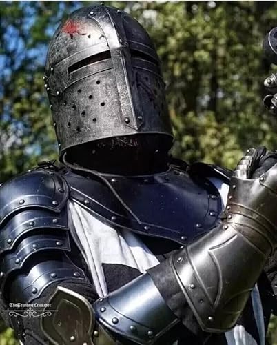 Handgefertigter schwarzer Tempelritter Ganzkörper-Set Rüstung Cosplay Halloween von SHAROOANTIPAZ