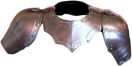 Mittelalterlicher LARP Knight Armor Schulterschutz mit Gorget, Stahlschulterschutz, Kampfbereite Nachbildung von SHAROOANTIPAZ