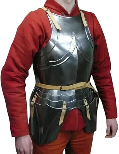 Mittelalterlicher Stahl-Oberkörperpanzer, schwarzer Metall-Kürass mit Lederriemen, traditionelle Ritter-Brustplatte, Kostüm-Rüstung Mittelalterlicher Stahl-Oberkörperpanzer, schwarzer Metall-Kürass mit Lederriemen, traditionelle Ritter-Brustplatte, Kostüm-Rüstung von SHAROOANTIPAZ
