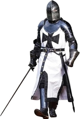 Mittelalterlicher schwarzer Tempelritter Ganzkörper-Set Rüstung Cosplay Halloween Anzug von SHAROOANTIPAZ